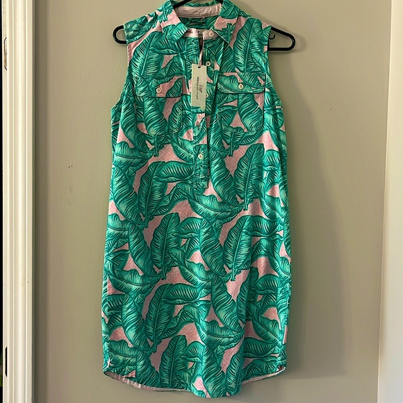 NWT • VINEYARD VINES BANANA Leaf Margo Shirt Dress SIZE 00 SUMMER DRESS - Picture 1 of 4